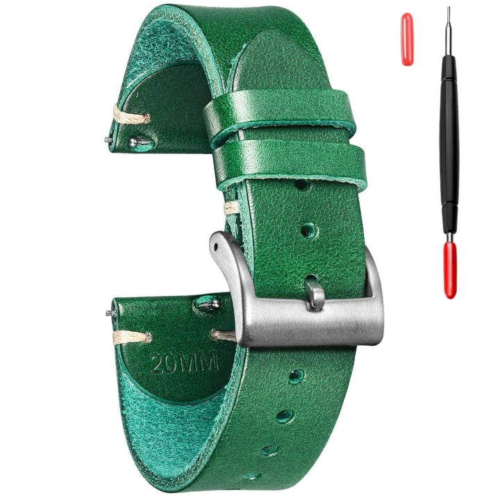 HEMSUT Italian Buttero Leather Watch Strap – 18–22mm Quick Release
