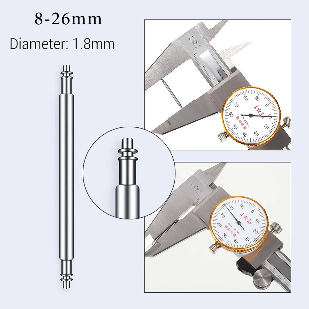 20pcs Stainless Steel Watch Spring Bars – Full Size Repair Kit (10-26mm)