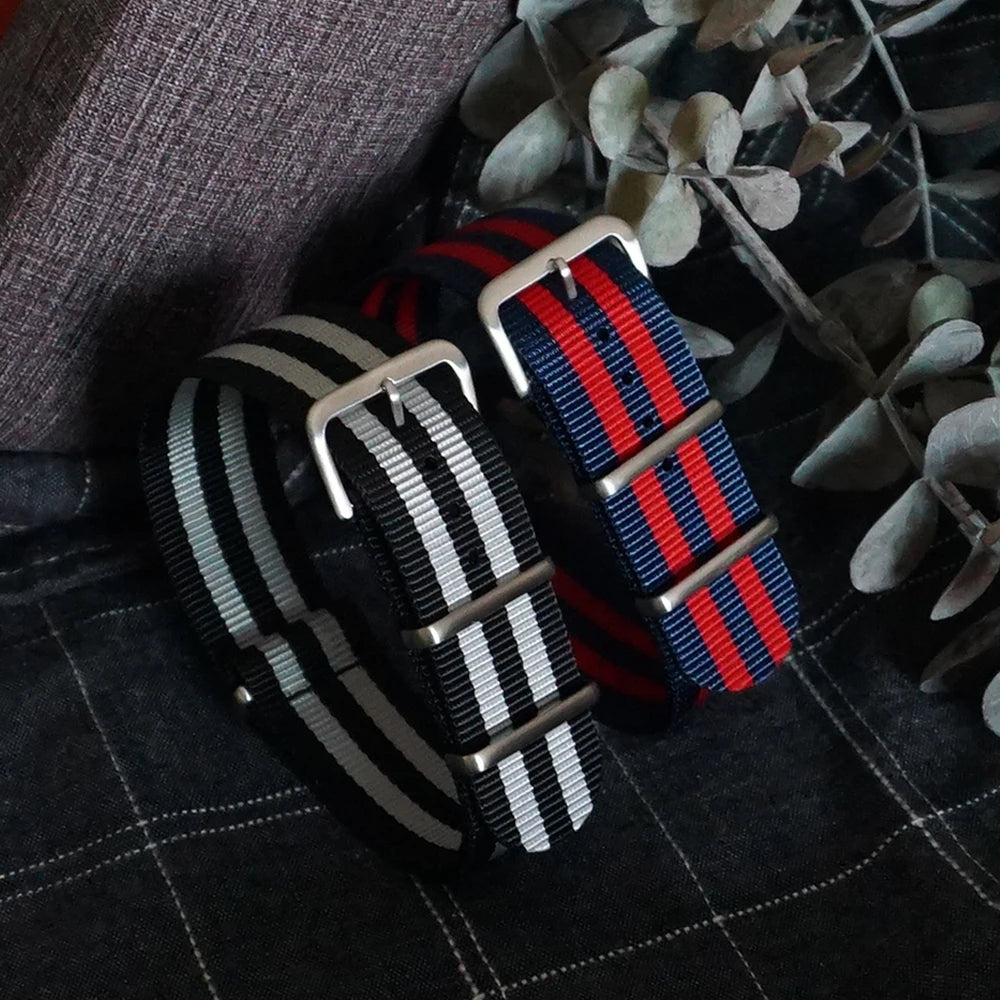 NATOBELT High Quality Nylon Sailcloth Watch Strap 20mm 22mm Military Casual Watchbands Army Watch Strap Replace Accessories