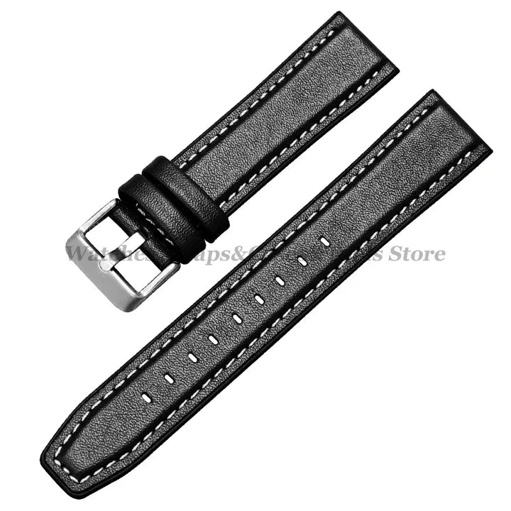 Silicone & Leather Watch Strap for Huawei & Samsung – 18–46mm