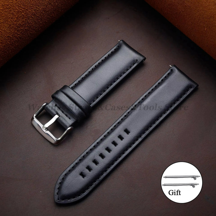 Vintage Cowhide Leather Watch Strap 18–26mm Quick Release – Universal