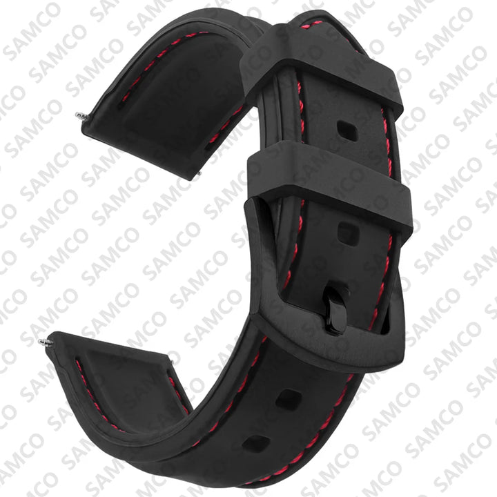 Silicone Rubber Watch Band 18–26mm (Soft & Comfortable Replacement Strap)
