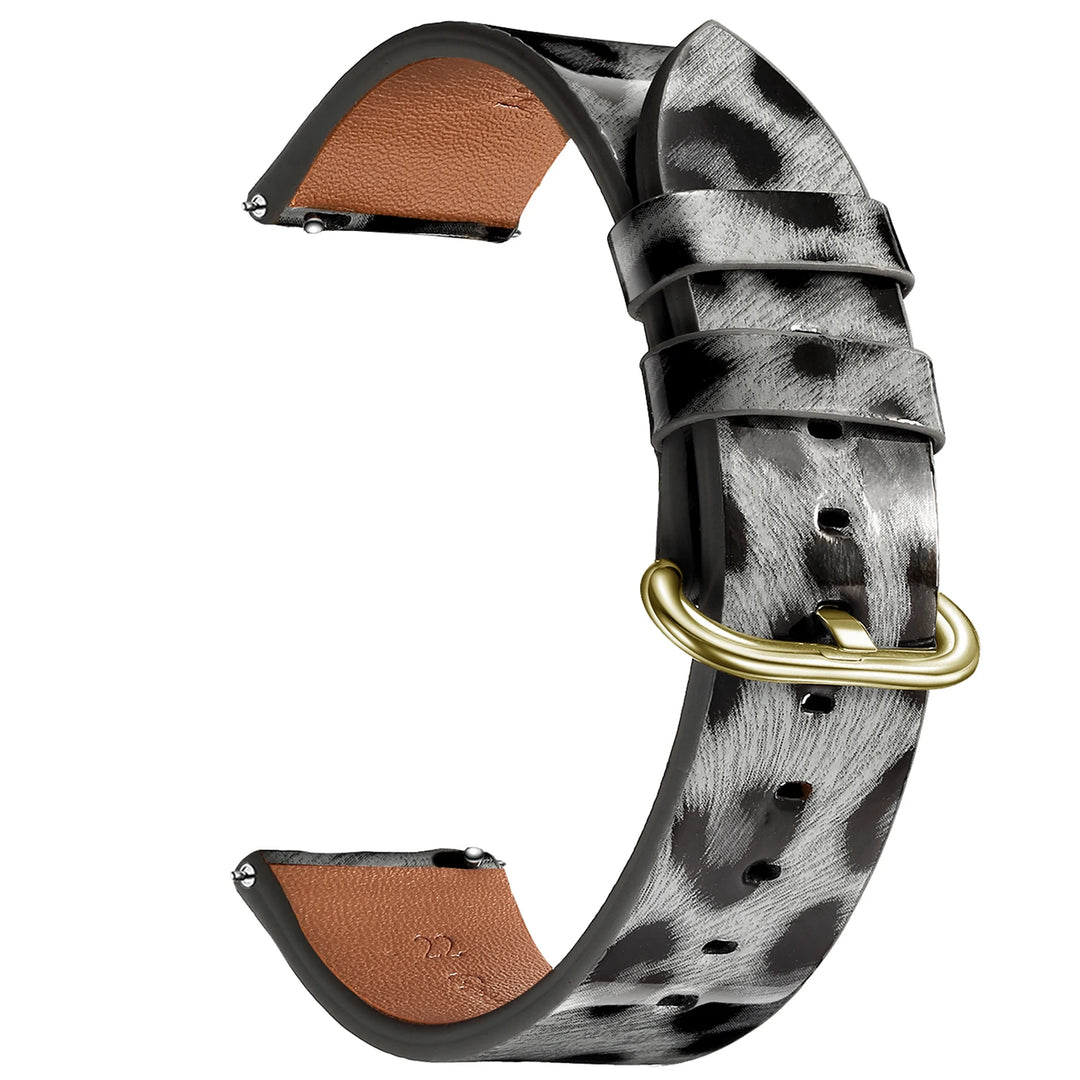 Leopard Print Leather Watch Band 20/22mm (Quick Release)