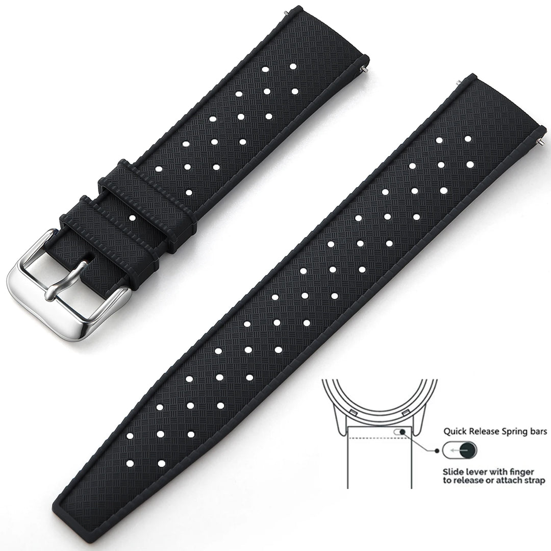 Tropical Silicone Watch Band 18–22mm (Quick Release)