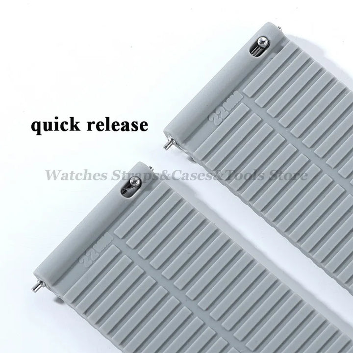 Soft Silicone Rubber Watch Band 18–24mm for Omega & Huawei (Quick