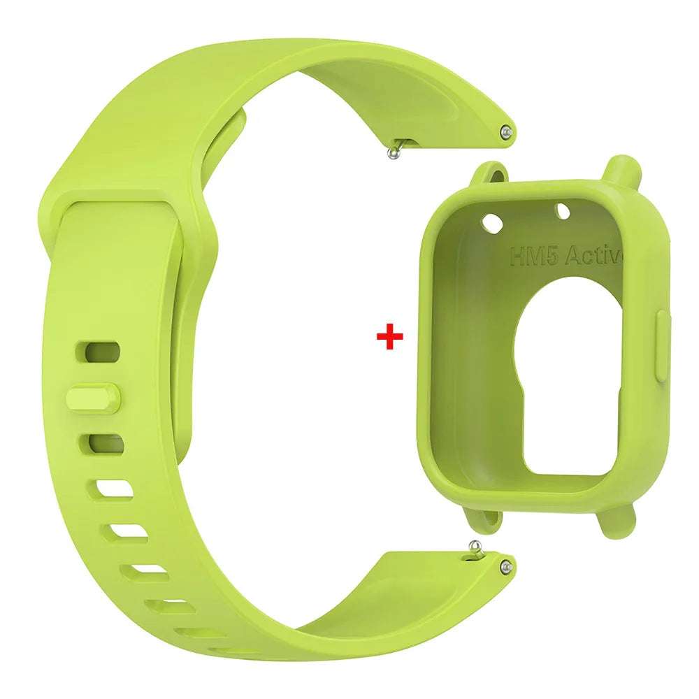 Silicone Strap with Protective Case for Redmi Watch 5 Active