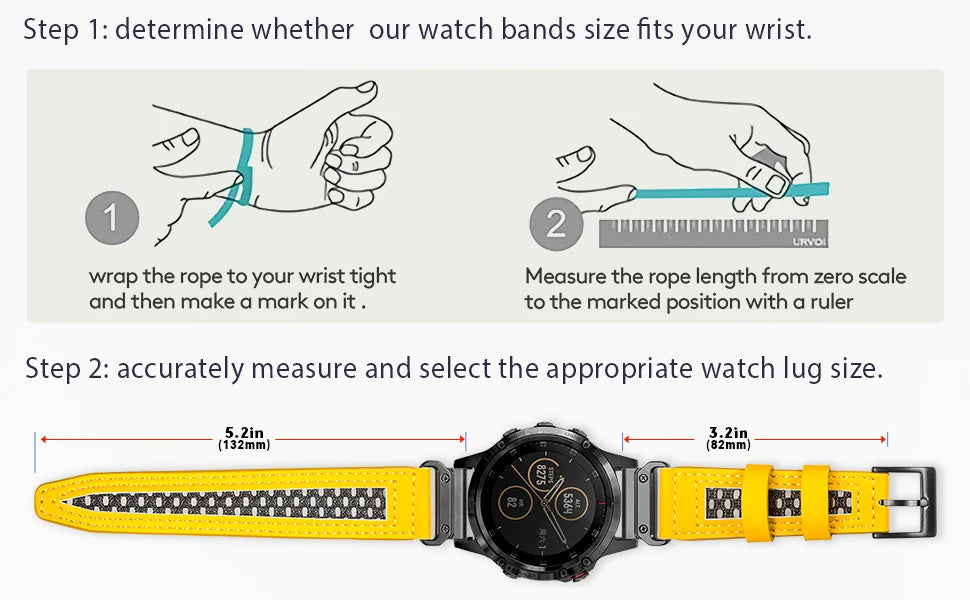 HEMSUT Nylon QuickFit Watch Strap – 20/22/26mm for Garmin Fenix, Tactix, MARQ, Quatix