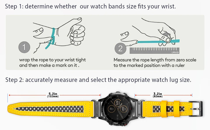 HEMSUT Nylon QuickFit Watch Strap – 20/22/26mm for Garmin Fenix, Tactix, MARQ, Quatix