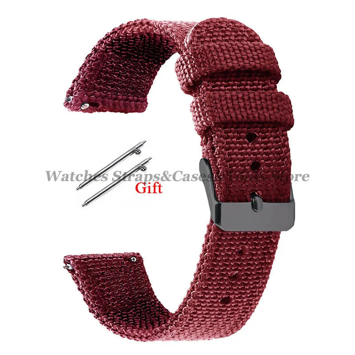 18mm 20mm 22mm 24mm Nylon Canvas Watchband Woven Soft Universal Bracelet for Seiko for Huawei Watch Men Women Quick Release Band