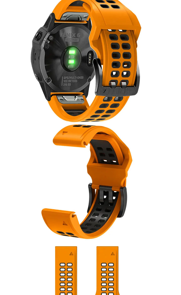 Quick-Release Silicone Strap for Garmin Fenix & Forerunner (22-26mm)