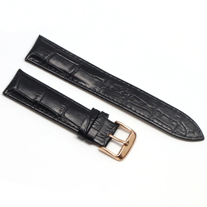 Genuine Leather Watch Strap with Steel & Butterfly Buckle (18-20mm)