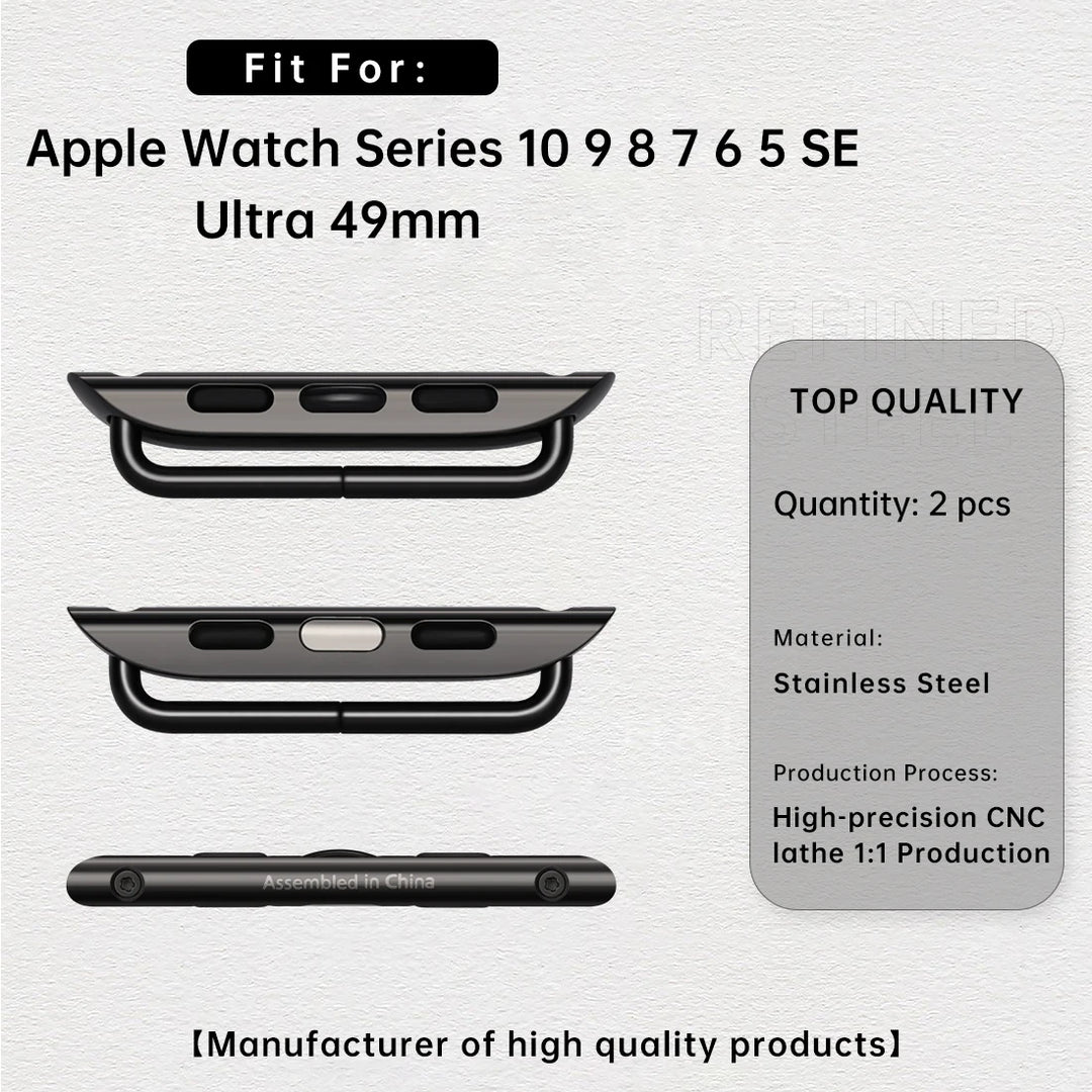 2pcs Original 1:1 Apple Watch Series 10 Ultra Adapter For Apple Watch Strap 49mm 46mm 42mm Stainless Steel Connector