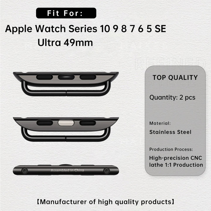 2pcs Original 1:1 Apple Watch Series 10 Ultra Adapter For Apple Watch Strap 49mm 46mm 42mm Stainless Steel Connector