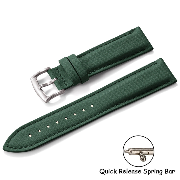 New Design FKM Rubber Sailcloth Strap 18/19/20/22mm Quick Release Leather Watch Band Universal Butterfly Buckle Band For Omega
