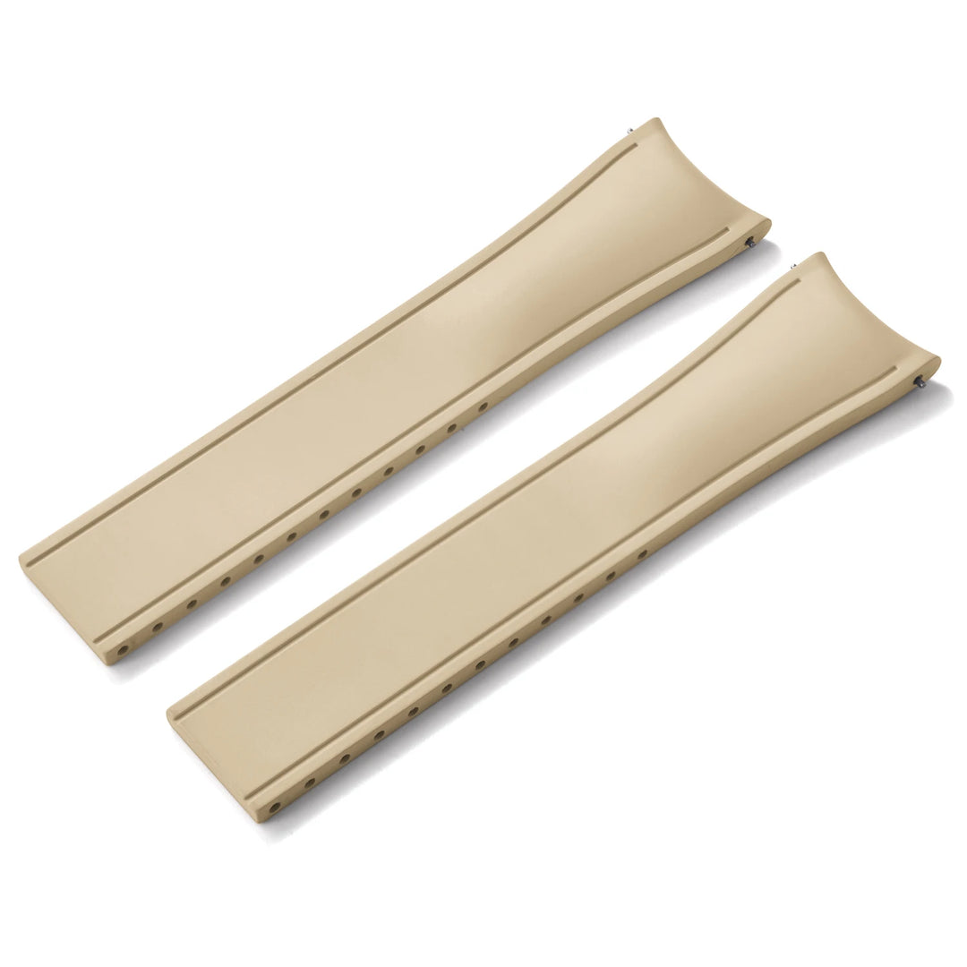 Premium Grade Curved Rubber CTS Strap 20mm 22mm Quick Release Butterfly Buckle Watch Bands FKM Rubber Strap For Cut To Size