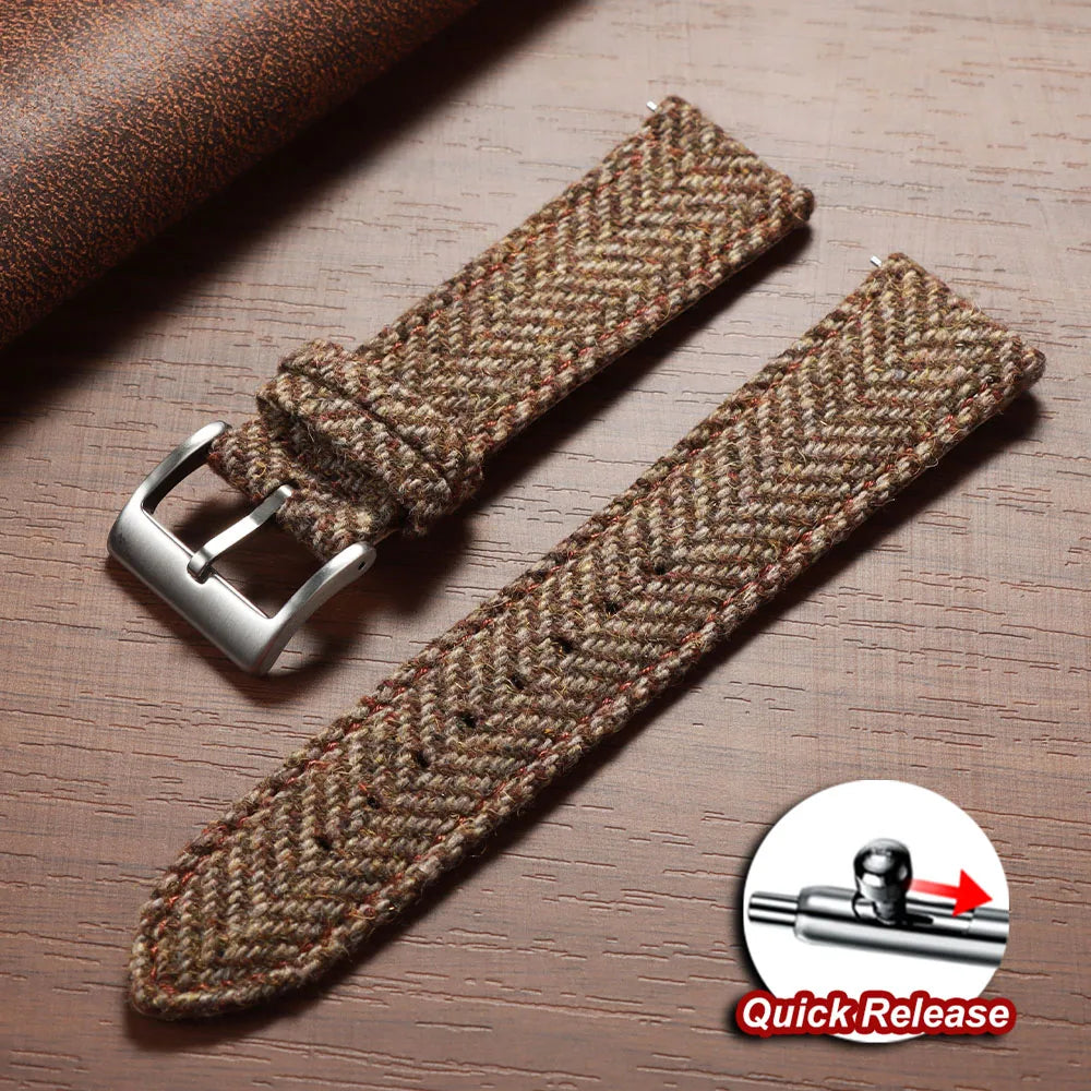 Vintage Cowhide Nylon Watch Strap 18/20/22mm