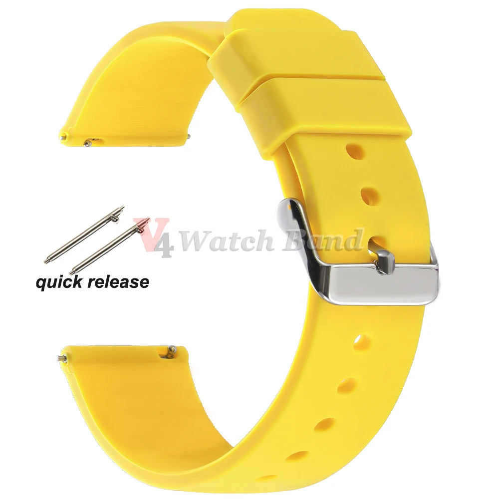 Silicone Watch Band Rubber Wrist Straps 18mm 20mm 22mm 24mm Watch Strap for Galaxy Replace Bands for Oris for Seiko for Citizen