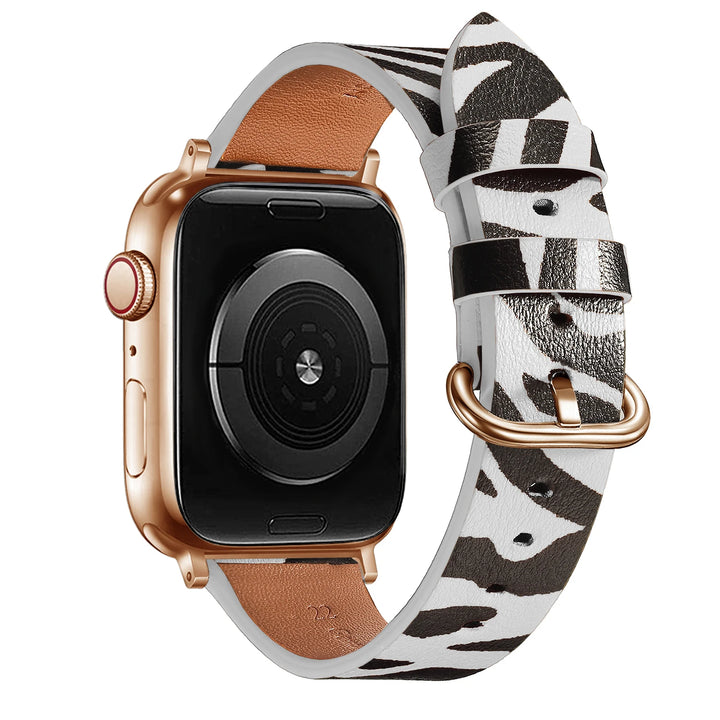 Leopard Leather Apple Watch Band for Women 38–49mm