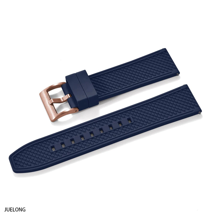 HAISCH Bullet-Shaped FKM Rubber Watch Strap – 18-24mm, Quick Release, Waterproof