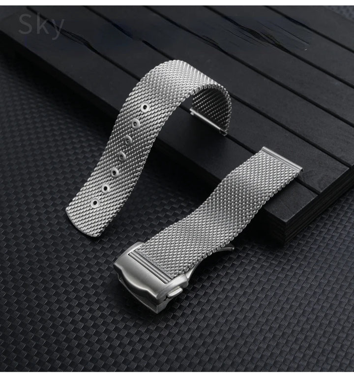 Milanese Mesh Steel Watch Band 20mm for Omega Haima 300