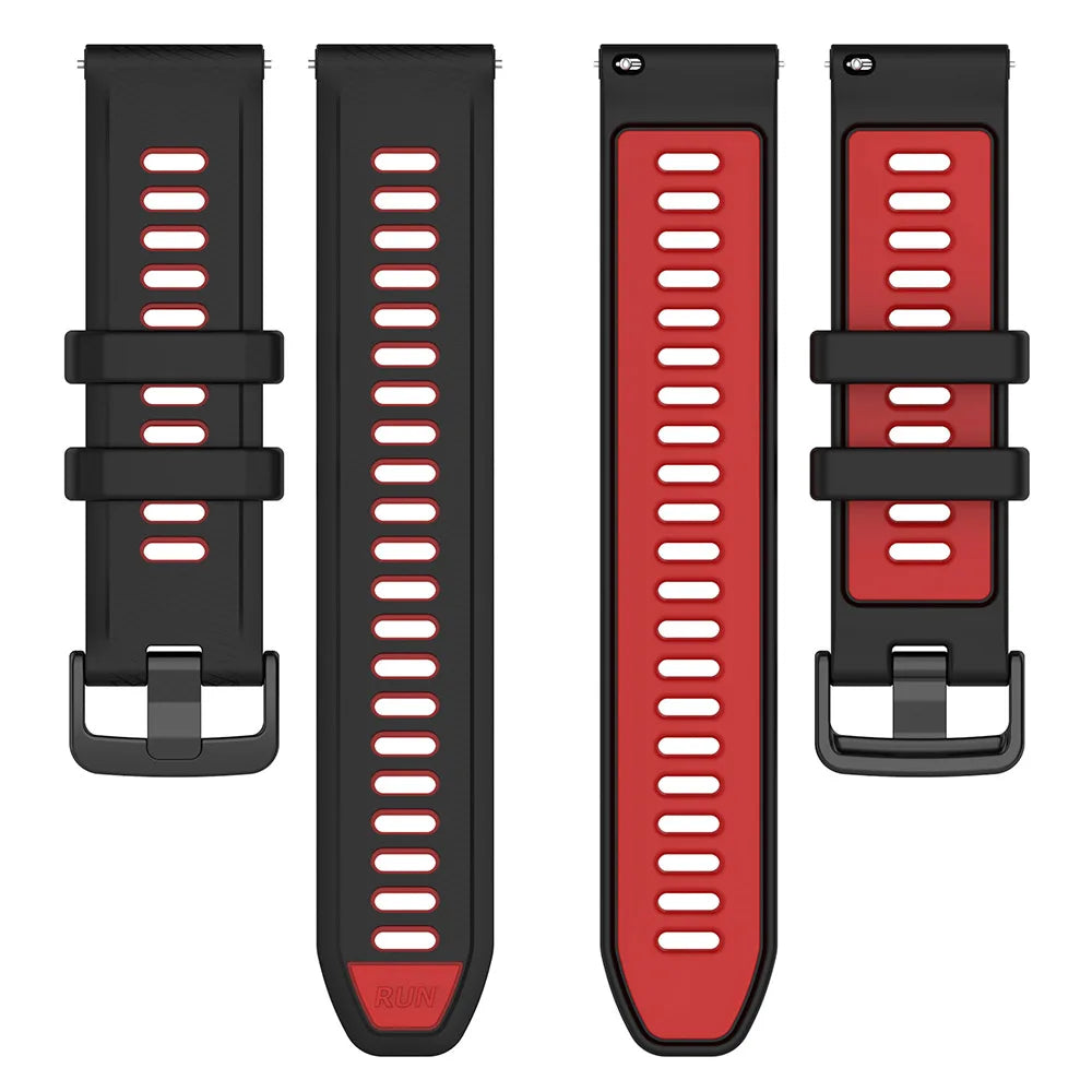 Two-Tone Silicone Watch Strap 18–22mm for Garmin Forerunner & Vivoactive 5