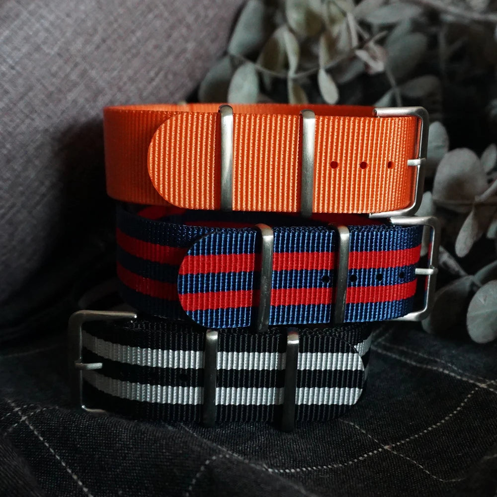 NATOBELT High Quality Nylon Sailcloth Watch Strap 20mm 22mm Military Casual Watchbands Army Watch Strap Replace Accessories