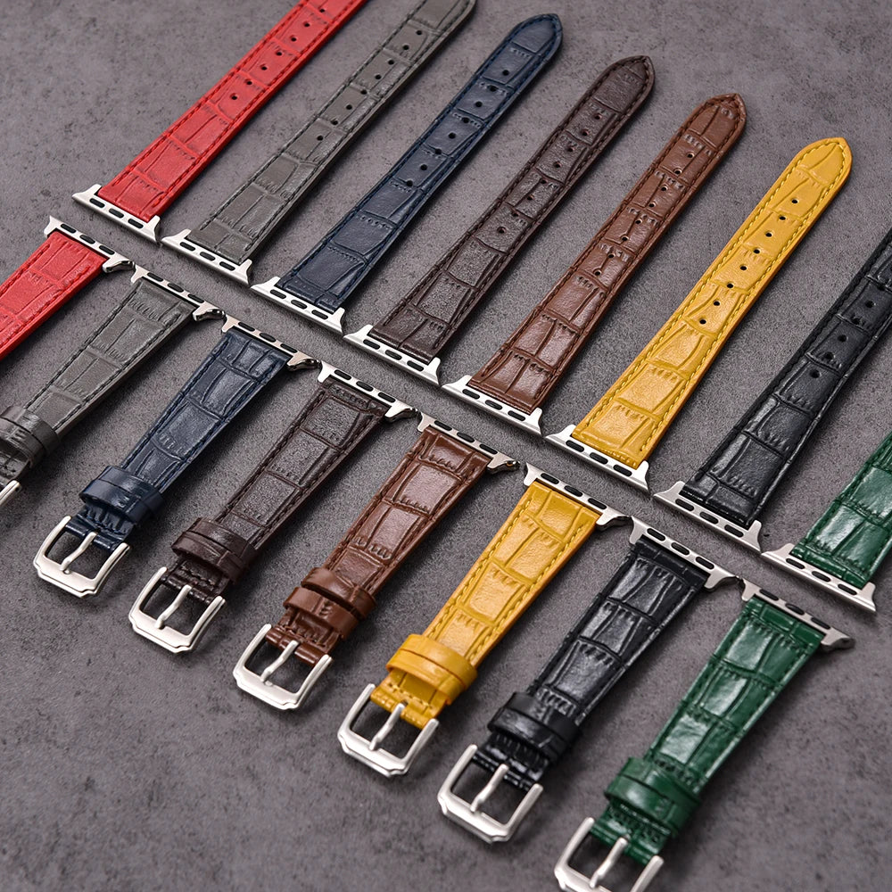 Leather Strap for Apple Watch Strap 49mm 44mm 45mm 42mm 38mm 40mm 41mm Woman Man Bracelet iWatch Series 10 9 8 7 6 5 4 SE Ultra2
