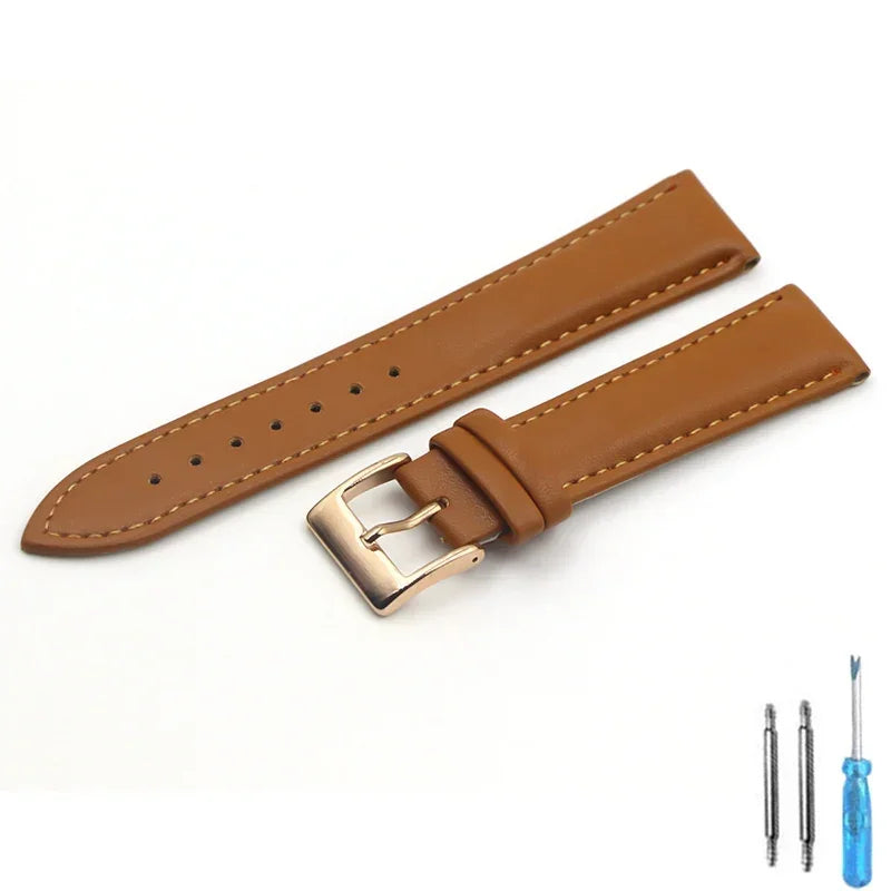 Calfskin Leather Watch Strap – 16–22mm Women’s Fashion Band