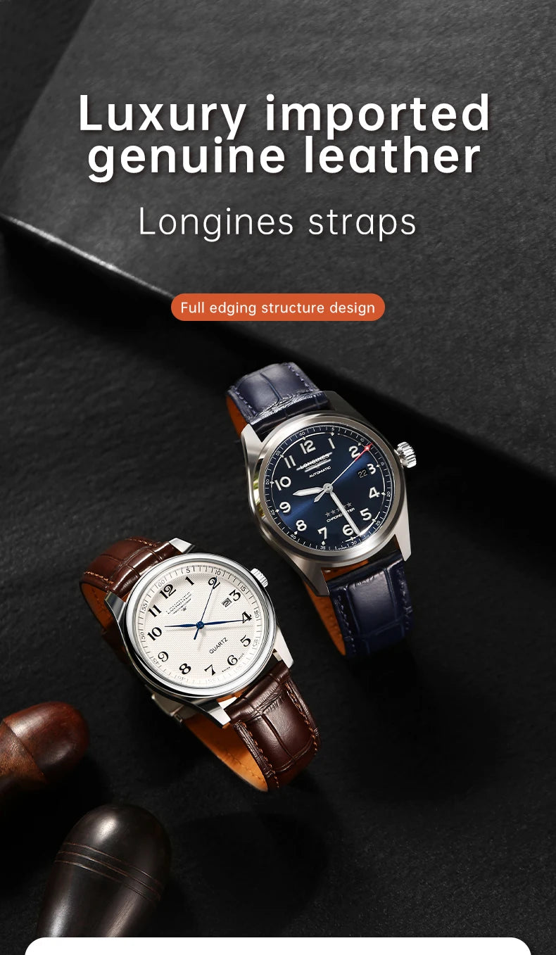 MAIKES Calf Leather Watch Strap Quick Release Bracelet For Longines Omega IWC Watchbands 20mm 21mm 22mm Watch Band