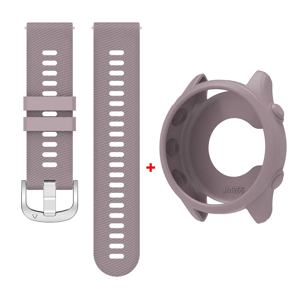 Silicone Strap with Protective Case for Garmin Forerunner 255/265