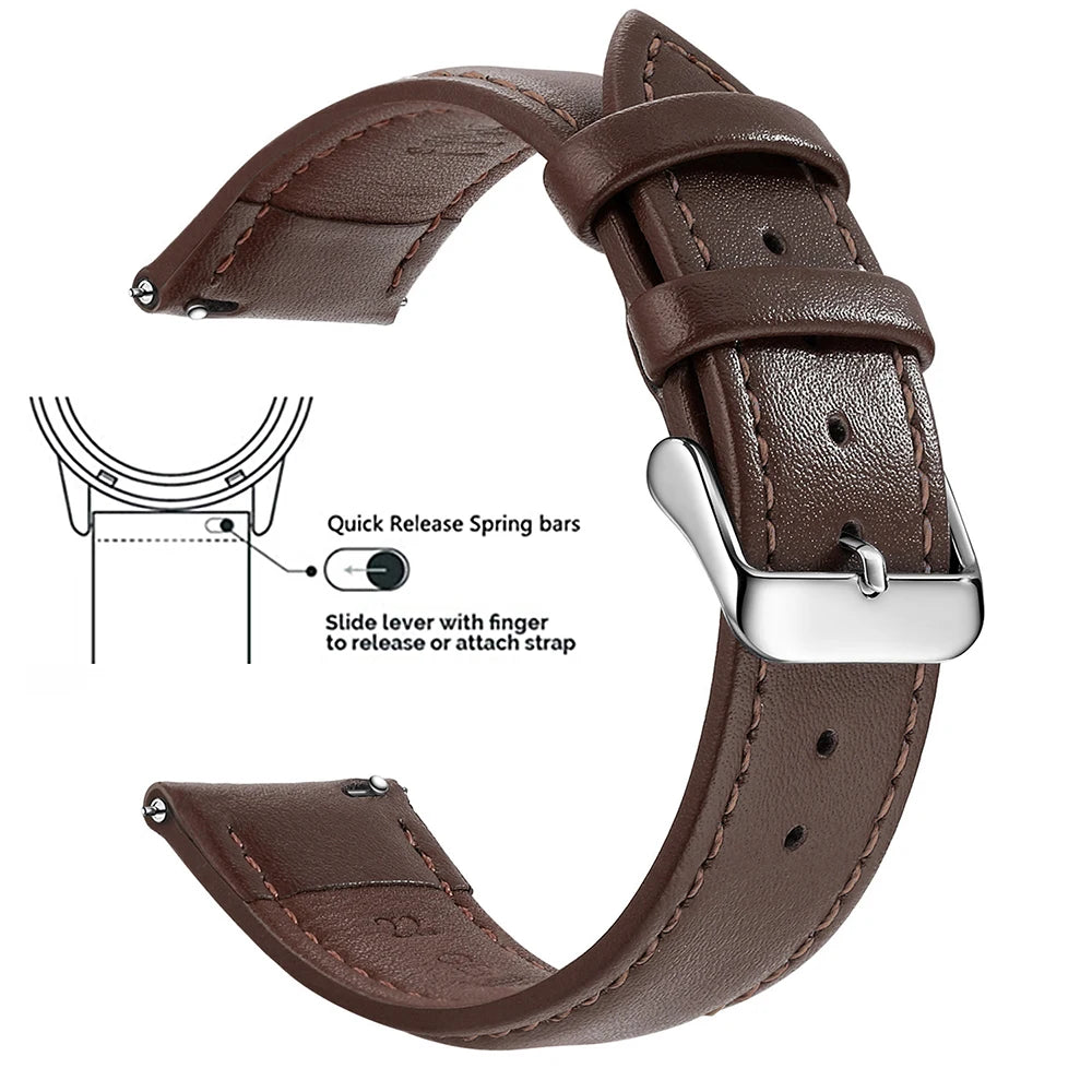 Top Grain Leather Watch Band 12–24mm (Quick Release)