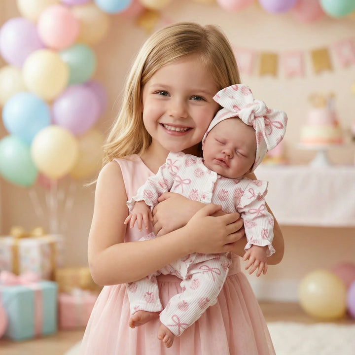 NPK 19inch Primrose Reborn Baby Doll Asleep Painted Hair Realistic 3D Skin Multiple Layers Hand-Painted Touch Doll Collectible