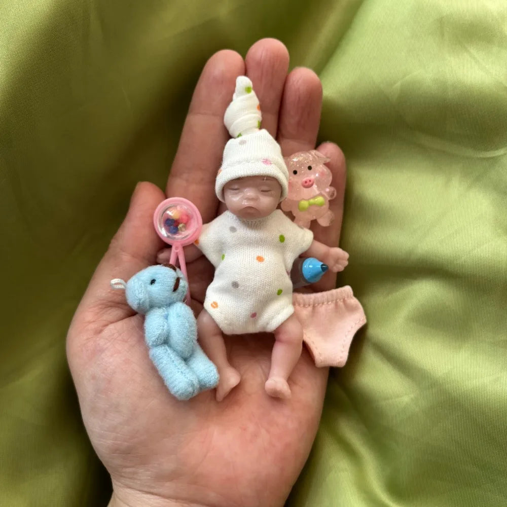 8 cm Mini Full‑Silicone Reborn Girl Doll