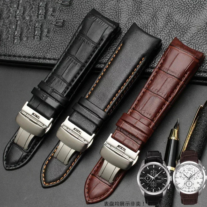 Genuine Calfskin Leather Watch Strap for Tissot (22–24mm)