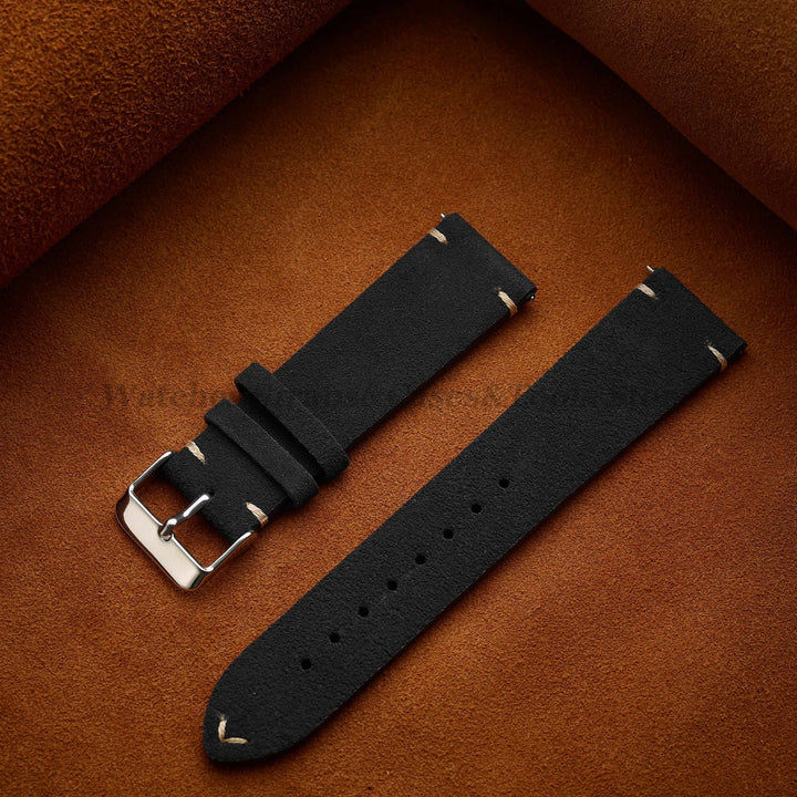 Soft Suede & Calfskin Quick Release Watch Strap for Huawei GT3/GT4 – 14-22mm