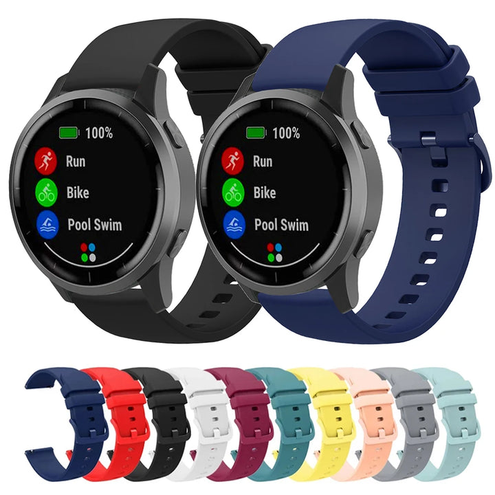 Silicone Watch Strap – 18/20/22mm for Garmin Vivoactive & Huawei GT Series