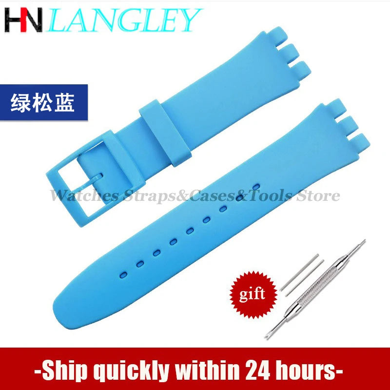 Soft Silicone Watch Strap – 16/17/19/20mm, Colorful Replacement with Tools