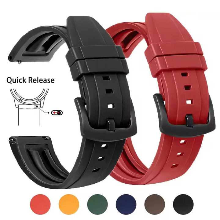 NATOBELT Vulcanized FKM Rubber Strap For Seiko Omega Rolex 20mm 22mm 24mm T-PSIV Silicone Quick Release Watchbands Rubber Strap