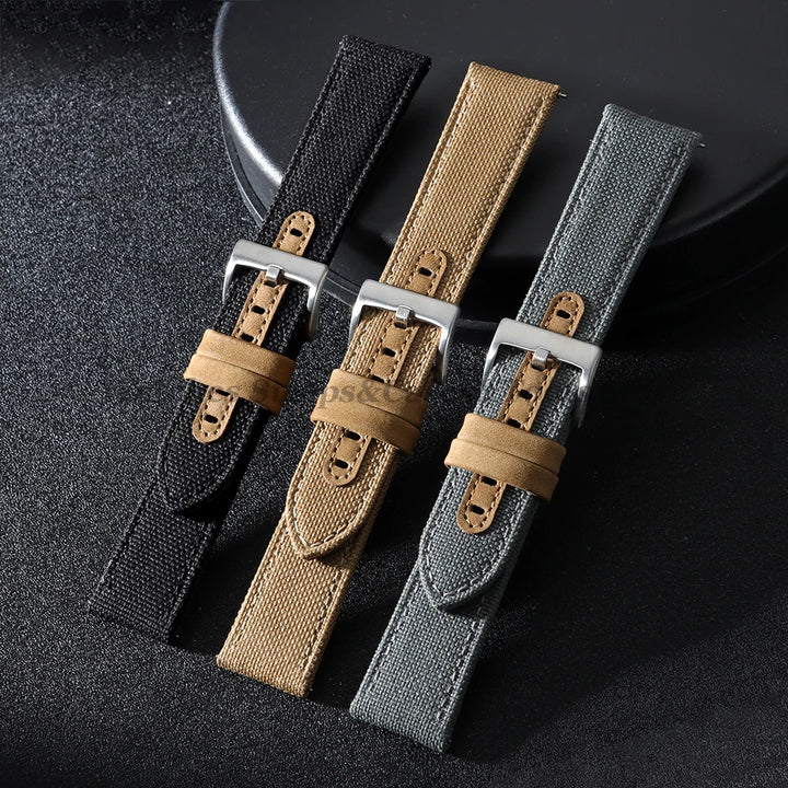 Premium Sailcloth Nylon Strap (20–22mm) – Waterproof QR