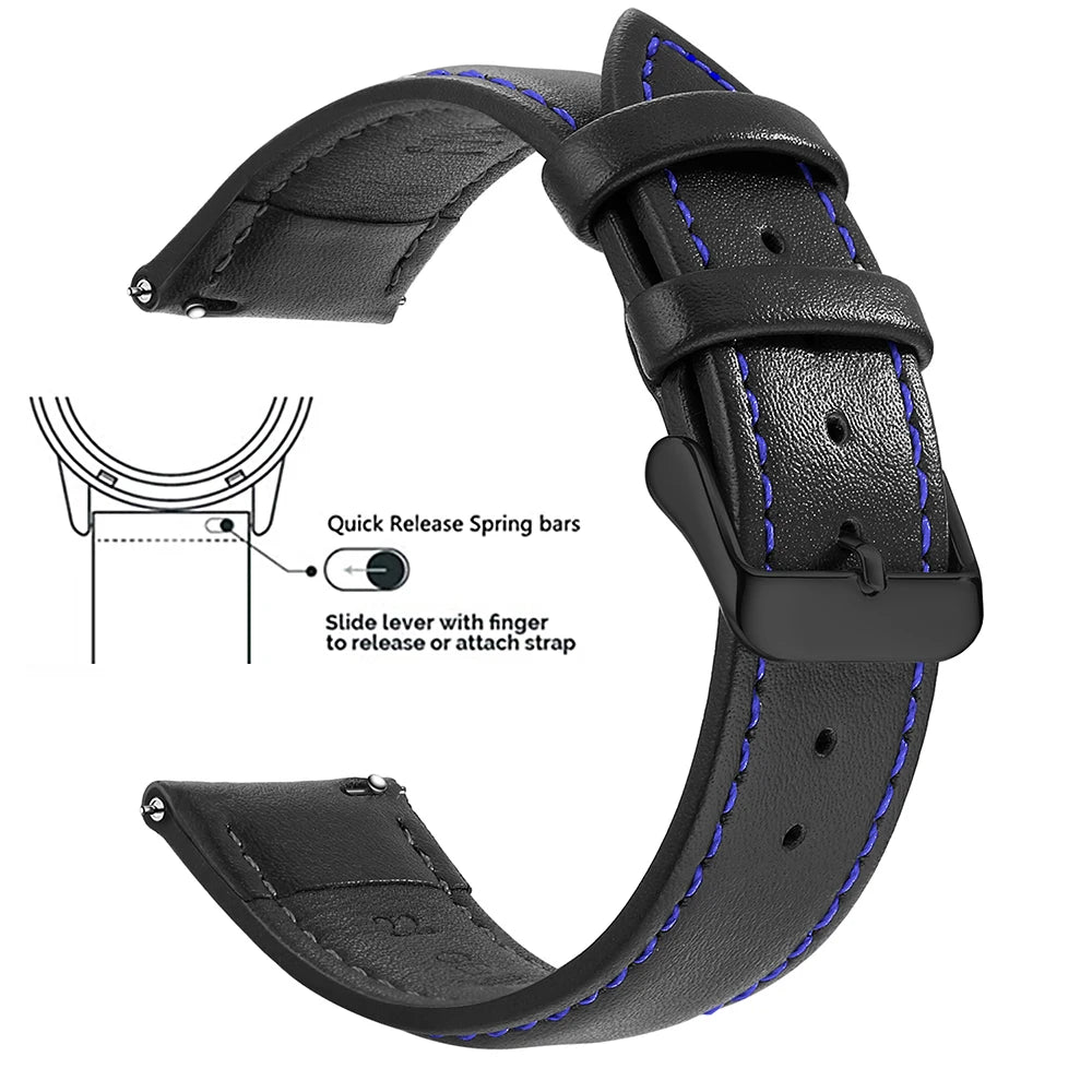 Samco Genuine Leather Watch Band 18–22mm (Quick Release)