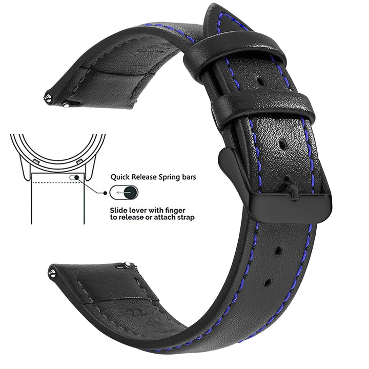 Samco Genuine Leather Watch Band 18–22mm (Quick Release)