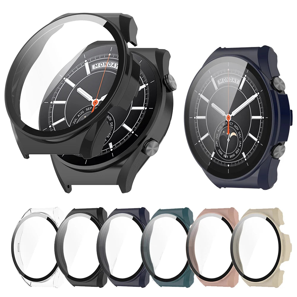 PC + Tempered Glass Protective Case for Xiaomi Watch S1 – Full Screen Cover