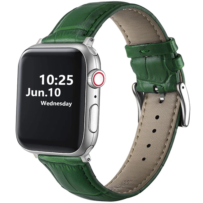 Leather Apple Watch Band (38/42mm, Series 3–6/SE Compatible)