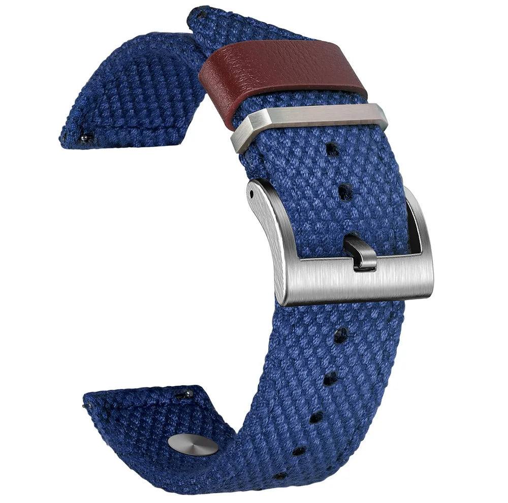 HEMSUT Nylon Quick-Release Watch Strap – 20/22mm Canvas for Men & Women