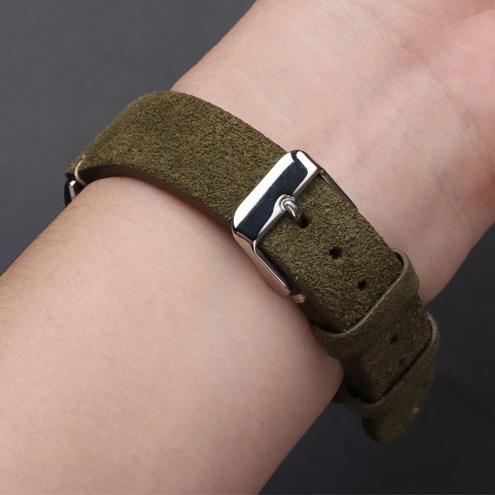 Quick Release Soft Suede Leather Watch Strap (14–22mm)