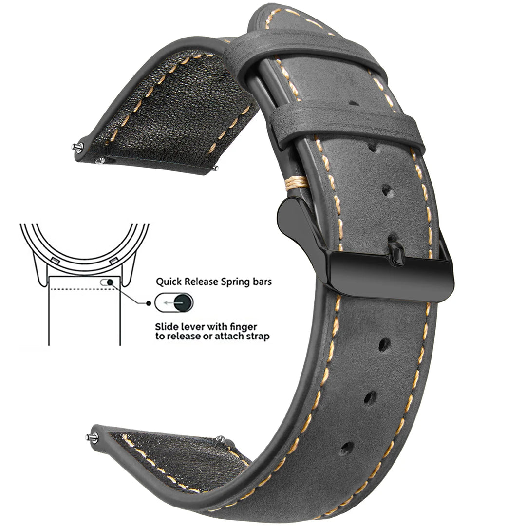 Wax Vintage Leather Watch Strap 14–24mm