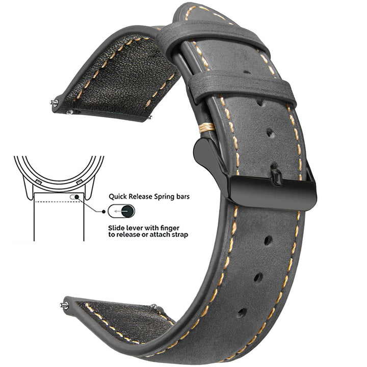 Wax Vintage Leather Watch Strap 14–24mm