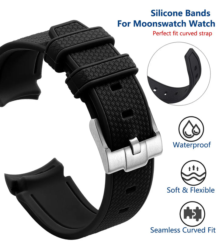 Silicone Rubber Strap 20mm for MoonSwatch & Omega X Swatch Speedmaster