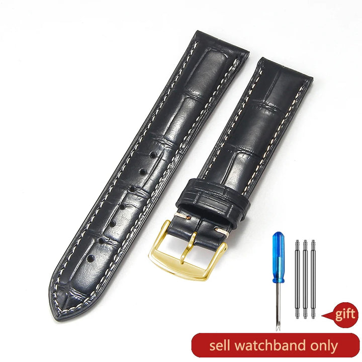 Genuine Cowhide Leather Watch Band 18–22mm for Longines Master &