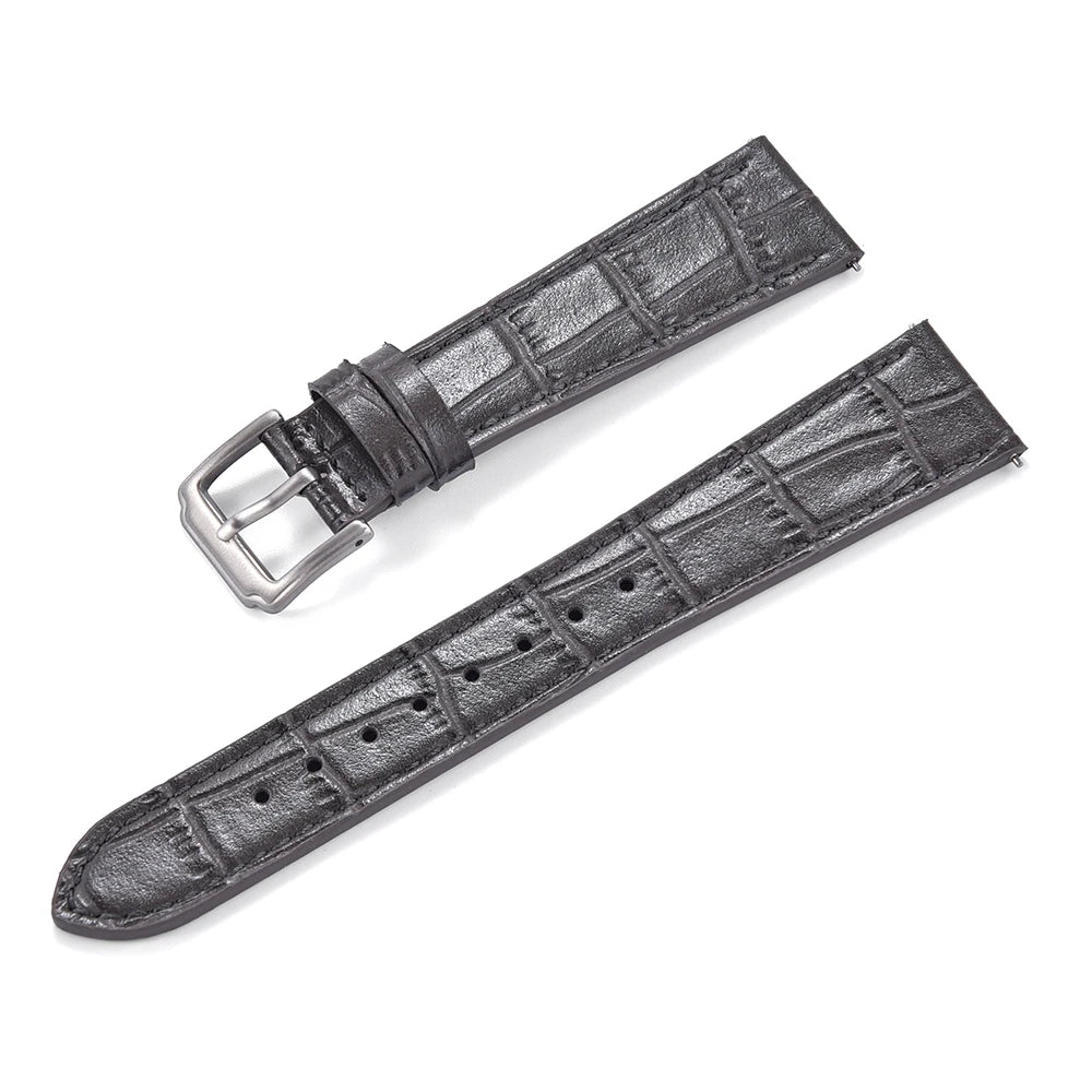 High Quality Classic Bamboo Leather Watch Strap 16/18/19/20/21/22mm Quick Release Watchbands Unisex Smart Leather Wristbands